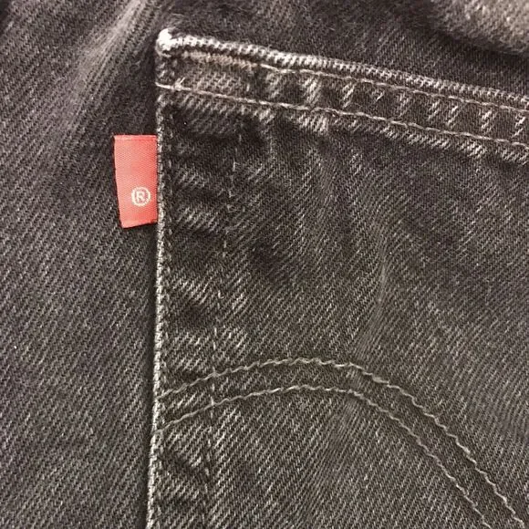 Levi's 501 Black Straight Leg Denim Jeans Men's size 36x34 Levi Strauss WPL 423 - Picture 12 of 13